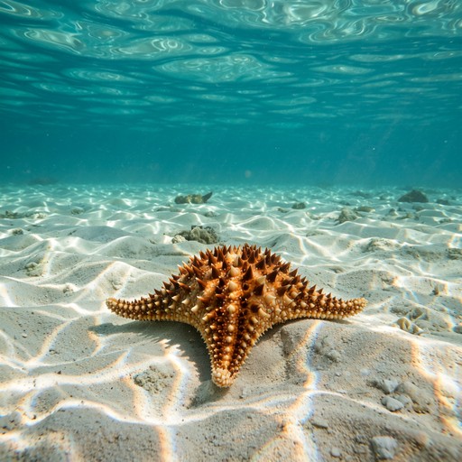 Estrela-do-mar no fundo do oceano, um dos animais marinhos com enzimas capazes de degradar bioplástico natural