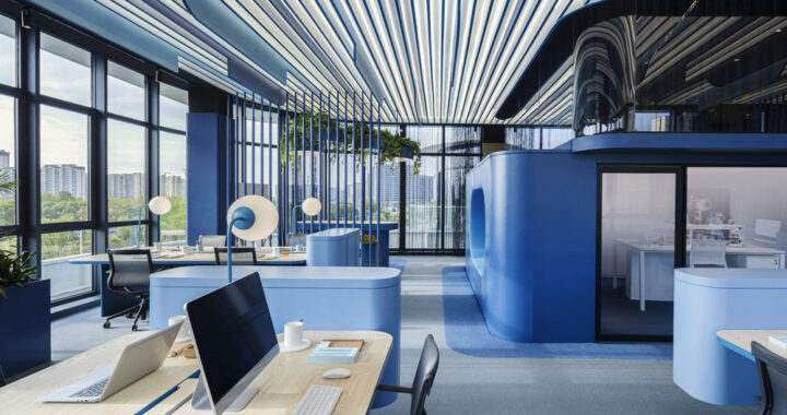 Espaço de trabalho criativo moderno com iluminação natural, representando o novo fluxo de trabalho digital impulsionado por inteligência artificial